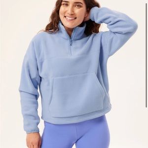Girlfriend collective micro fleece half zip jacket
